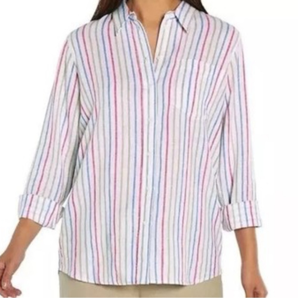 GAP MULTI COLOR BUTTON DOWN TOP - image 2